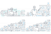 Education Line Illustrations Bundle, an iPhone Mockup by Boyko Pictures (Thumbnail 10 of 12)