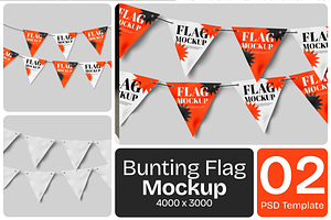 Bunting Flag Mockup, a Packaging Mockup by Permadi Creative