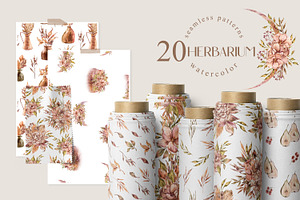 Floral seamless patterns HERBARIUM
