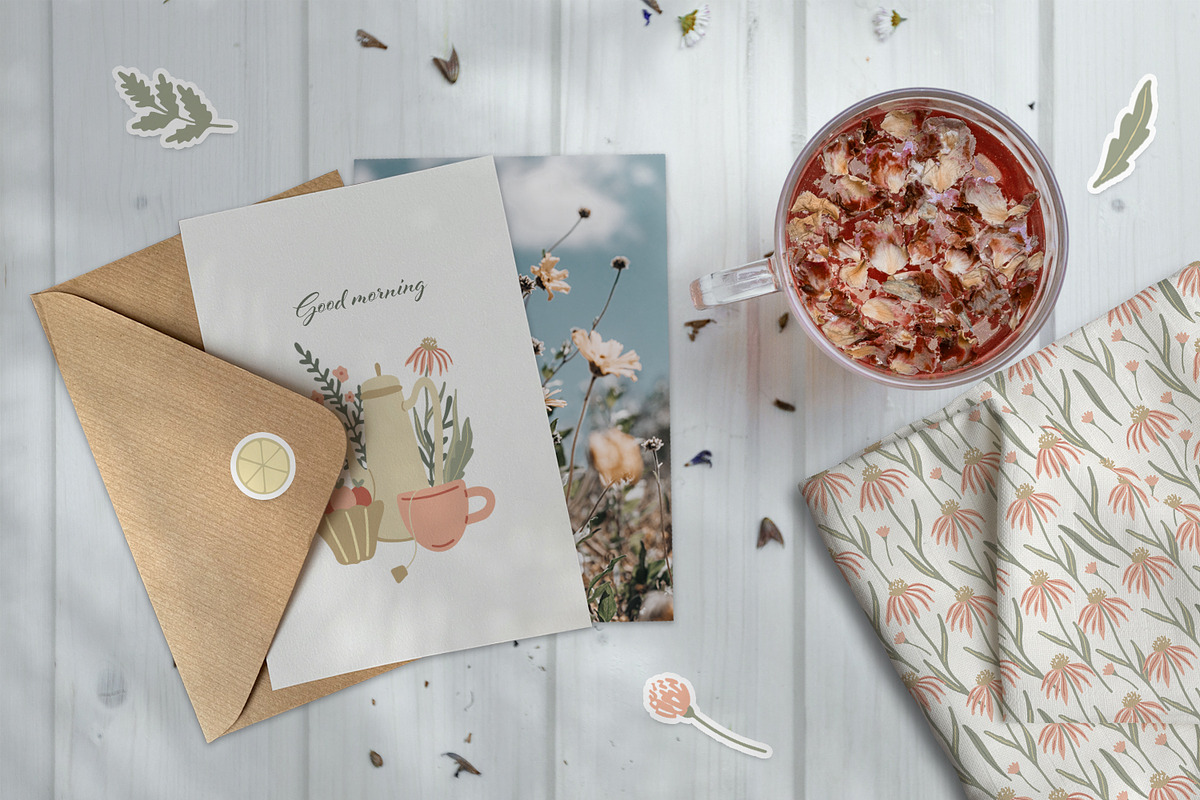 Herbal tea clipart and patterns, a Pattern Graphic by Anna Druzhkova (Photo 12 of 15)
