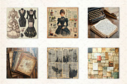 Vintage Ephemera digital paper, an Illustration by CreationArt (Thumbnail 4 of 5)