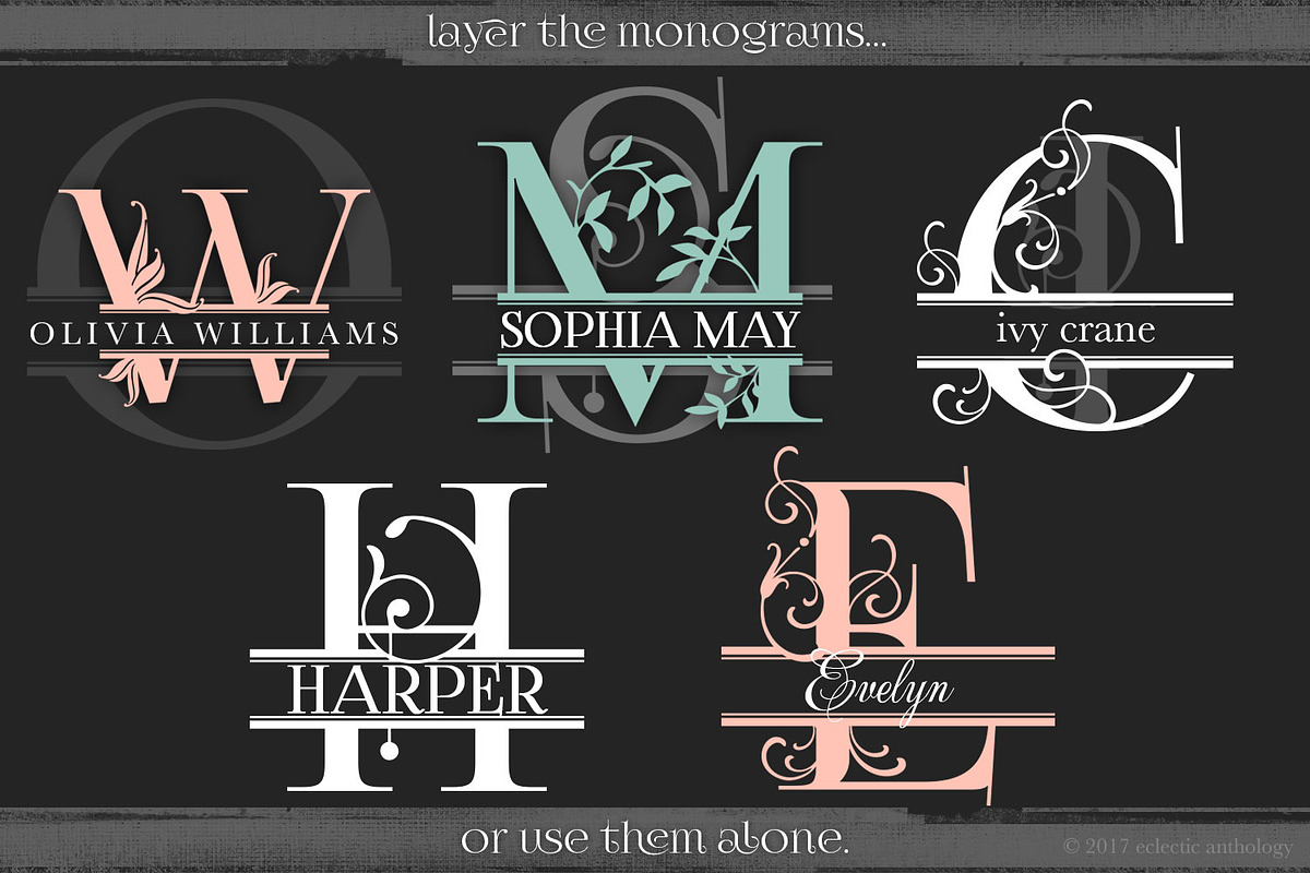 Split Monograms Vector Toolkit, an Object Graphic by Eclectic Anthology