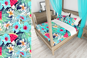 Summer Pattern. Tropical Flowers