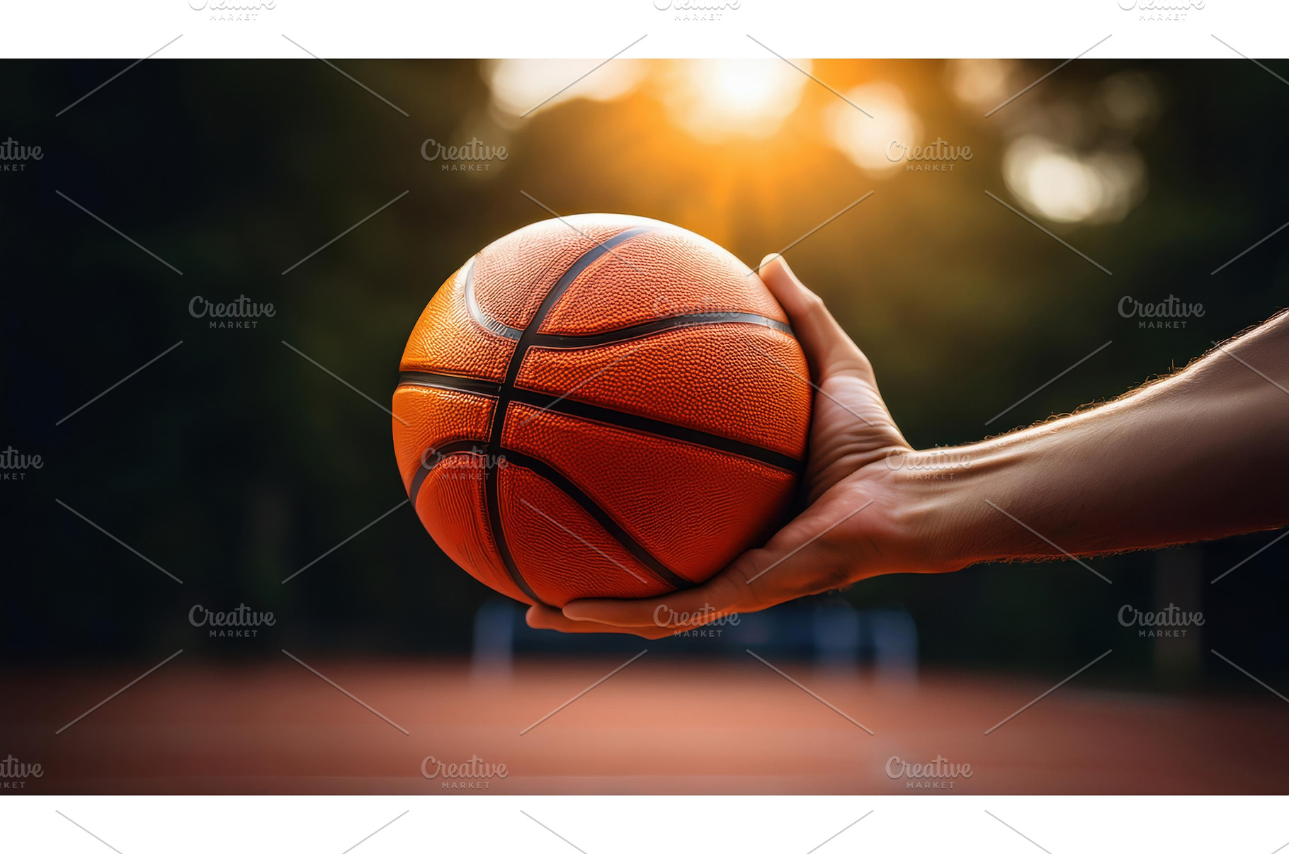 Hand holding a basketball outdoors, a Sports & Recreation Photo by Igor Tichonow