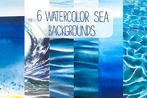 6 watercolor SEA backgrounds