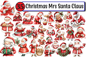 Christmas Mrs Santa Claus, an Illustration by Design Market