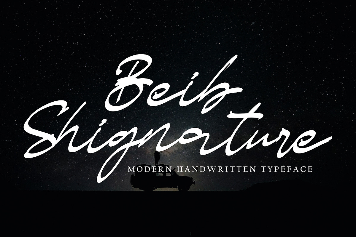 Beib Shignature, a Handwritten Font by HaKi Studio (Photo 1 of 6)