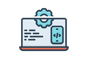 Development configure color icon, a Duotone Icon by Creative priyanka