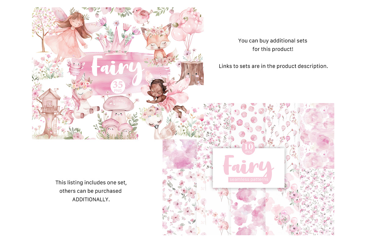 Fairy Clipart Bundle, an Animal Illustration by GlamArtZhanna (Photo 2 of 6)