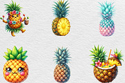 Pineapple Watercolor Clipart, an Illustration by Black Bird Studio (Thumbnail 3 of 6)