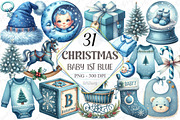 Baby’s 1st Blue Christmas Clipart, a Graphic by designcity5 (Thumbnail 1 of 5)
