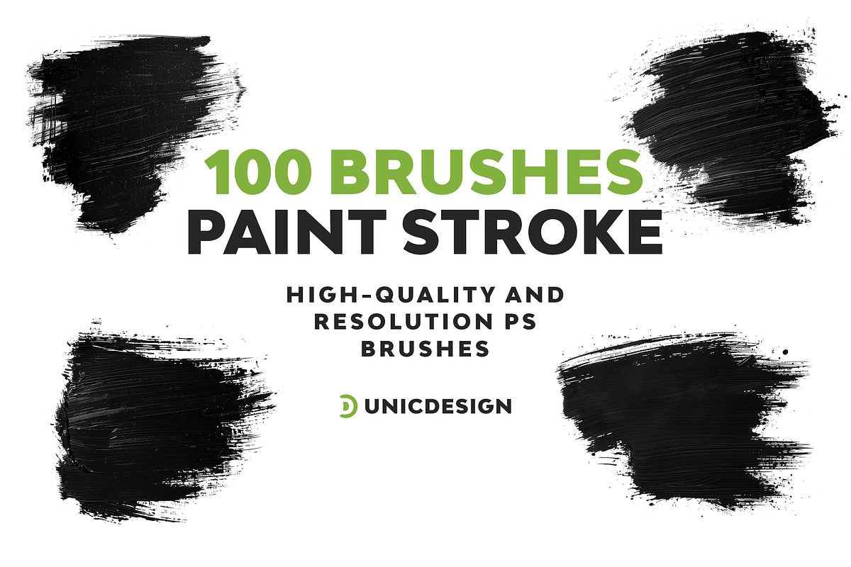 Paint Stroke Photoshop Brushes, a Brush Add-On by UnicDesign