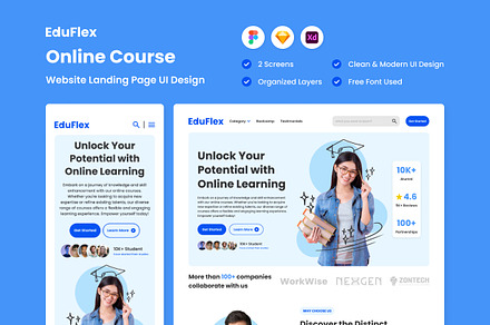 EduFlex - Online Course Landing Page, a Landing Page Template by twinstd