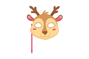 An adorable, cute cartoon deer mask, an Animal Illustration by the8monkey