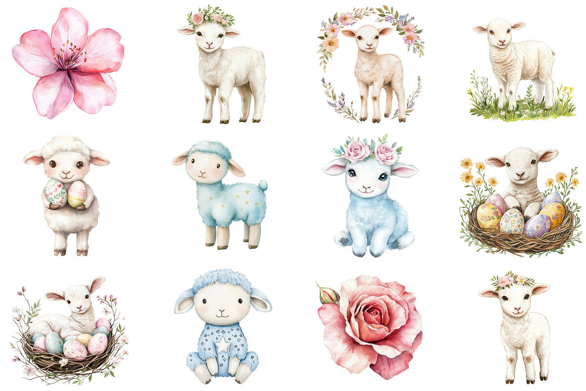 Spring Floral Baby Lamb Png, an Illustration by CitraGraphics (Photo 4 of 5)
