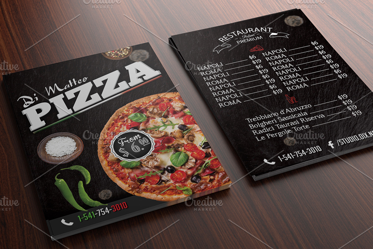 Italian Pizza Flyer Template, a Flyer Template by Studio 19 (Photo 1 of 9)