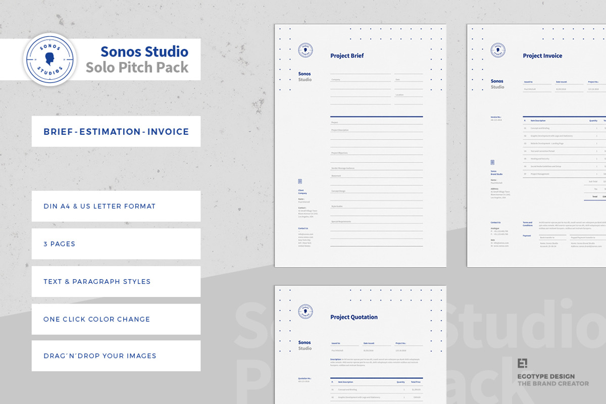 Brief - Estimation - Invoice, a Stationery Template by Egotype (Photo 1 of 6)