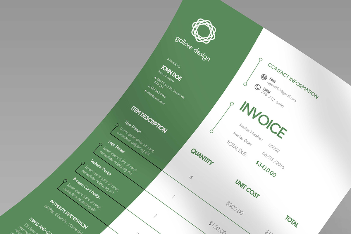Invoice Template, a Marketing Template by Gabellare (Photo 2 of 4)