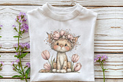 Whimsical Spring Cat Clipart, an Illustration by OK Design (Thumbnail 6 of 6)