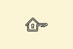 House Key Icon Real Estate, an Object Illustration by Vectorium Studio