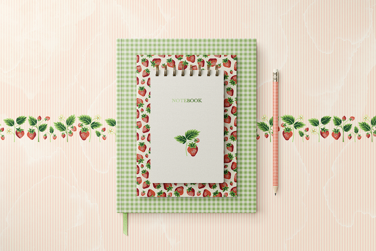 Cottage Strawberry Clipart & Pattern, a Pattern Graphic by PATTERNS etc. (Photo 7 of 16)