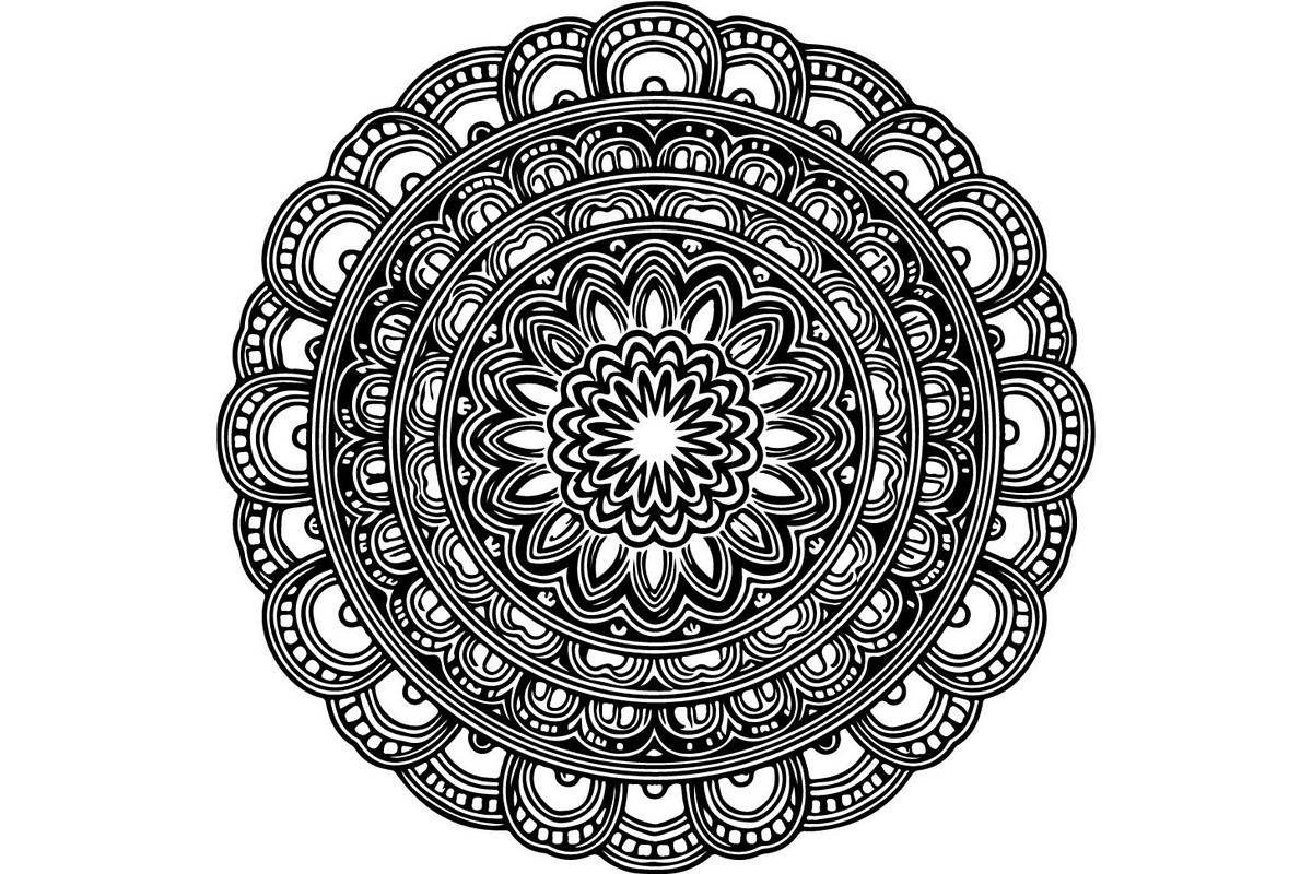 Intricate Black Mandala Circle, a Decorative Illustration by Designer_Momina (Photo 3 of 20)