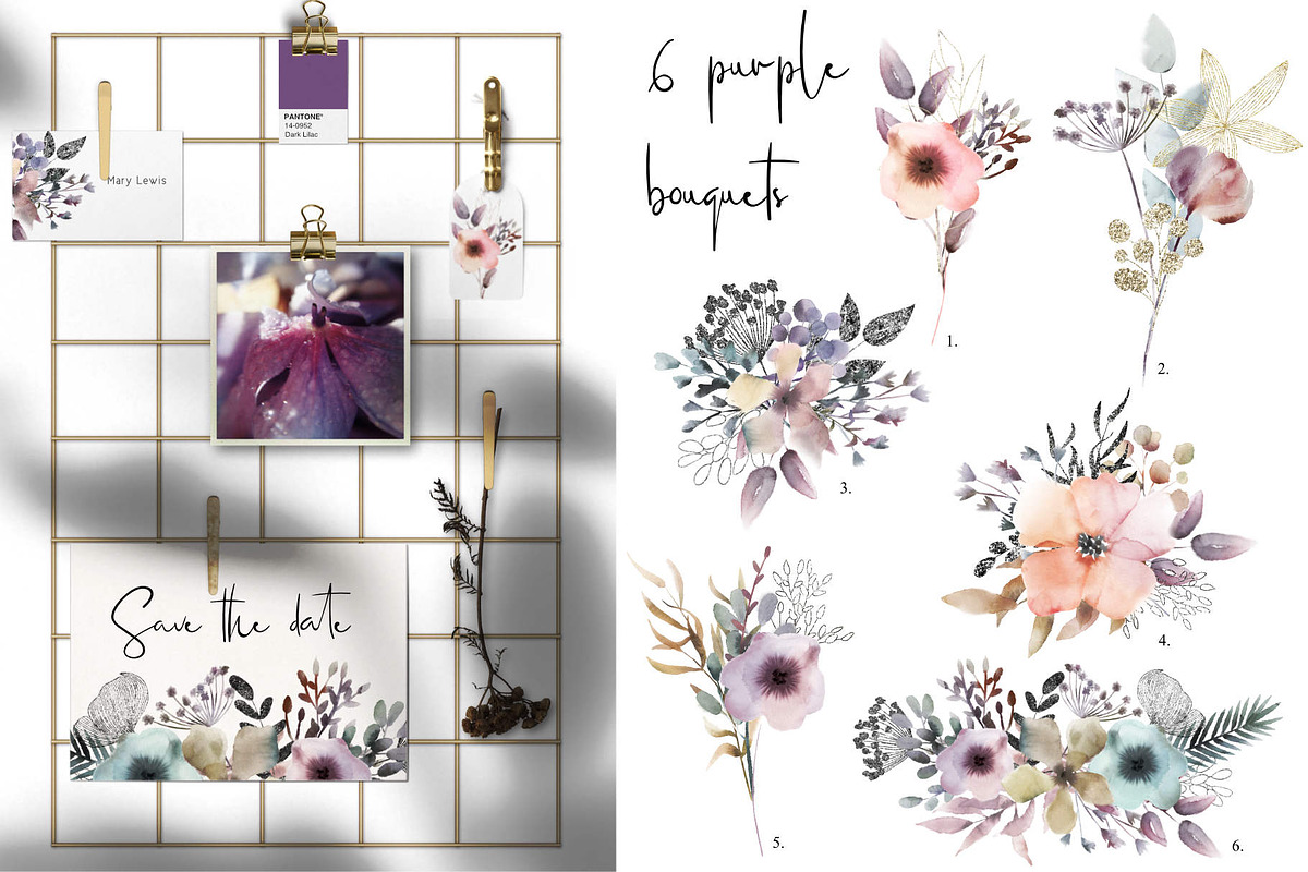 Loose floral & gold glitter, an Illustration by marie dricot (Photo 7 of 21)