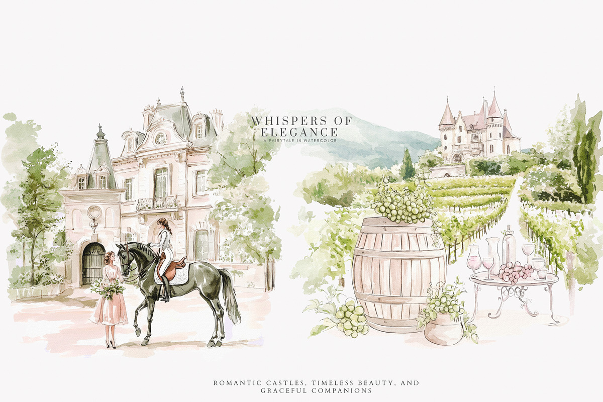 chateau art vintage chateau png, a Decorative Illustration by Patishop Art (Photo 10 of 16)
