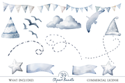 Watercolor Air Transport Clipart, an Illustration by MockupWizard (Thumbnail 3 of 5)