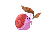 Cute, funny snails set + backgrounds, an Animal Illustration by PaperTrident (Thumbnail 6 of 26)