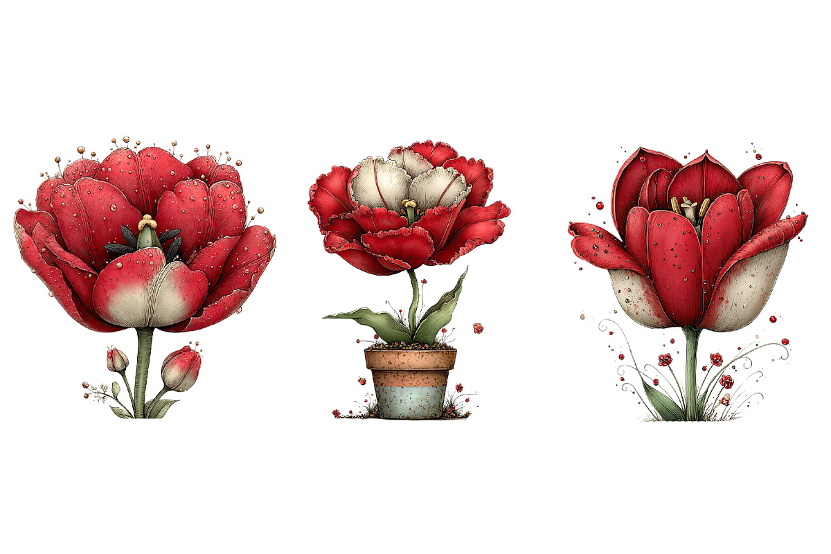 Whimsical Spring Hibiscus Flowers, an Illustration by Designworld (Photo 3 of 7)
