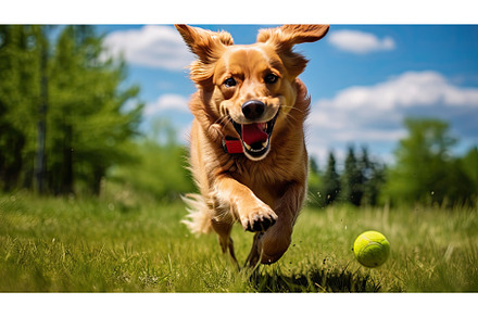 ball dog fetch ai generated, an Animal Photo by pikepicture