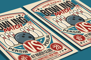 Retro Bowling Match Flyer