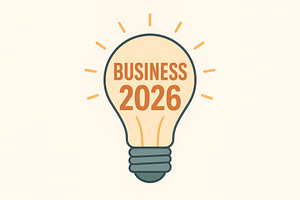 Lightbulb with business 2026 text in, a Photo by Dvoevnore photos