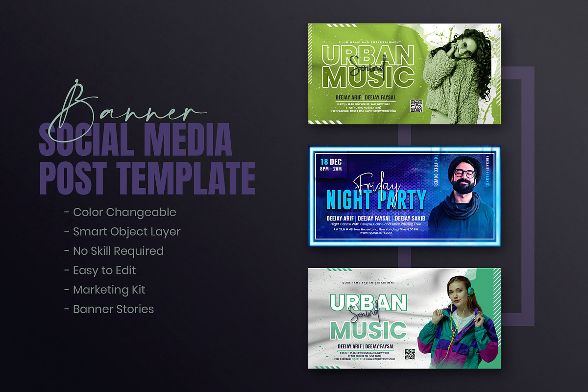 Music Night Party Social Media Set, a Social Media Template by Creative_View (Photo 8 of 8)