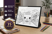 35 Bus Coloring Pages for Kids, a Transportation Illustration by ikarifq shop (Thumbnail 1 of 5)