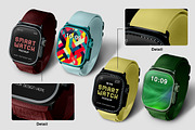 Smartwatch Mockup, a Wearable Device Mockup by Jiwstudio (Thumbnail 3 of 6)