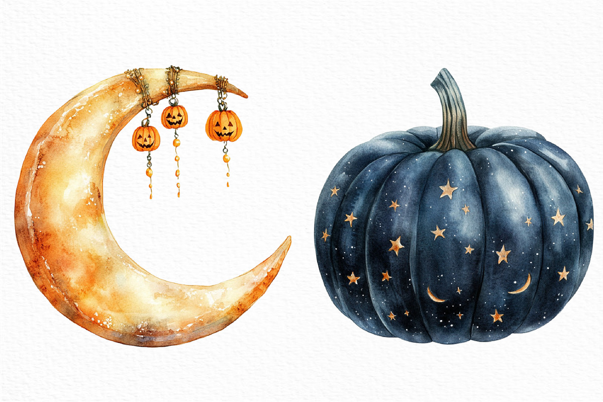 Watercolor Halloween Sublimation, an Illustration by Craft Nest (Photo 5 of 6)
