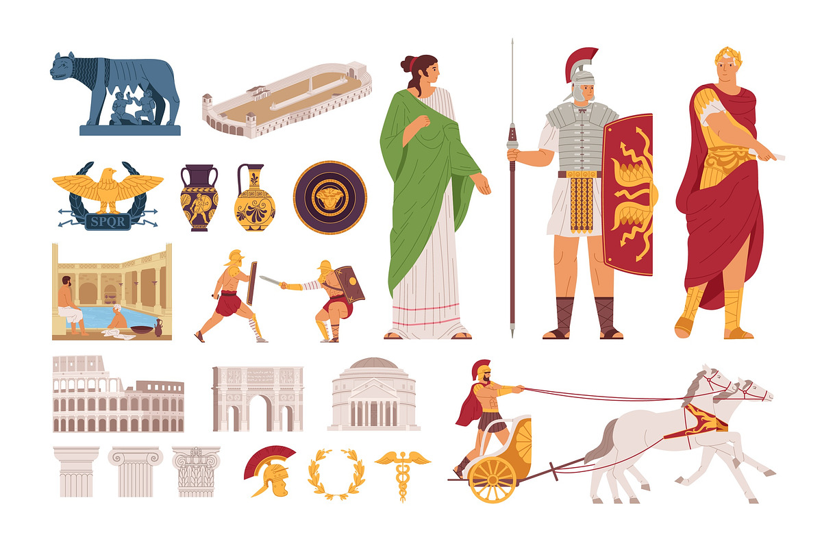 Ancient Rome symbols and characters, a Person Illustration by Good Studio (Photo 1 of 4)