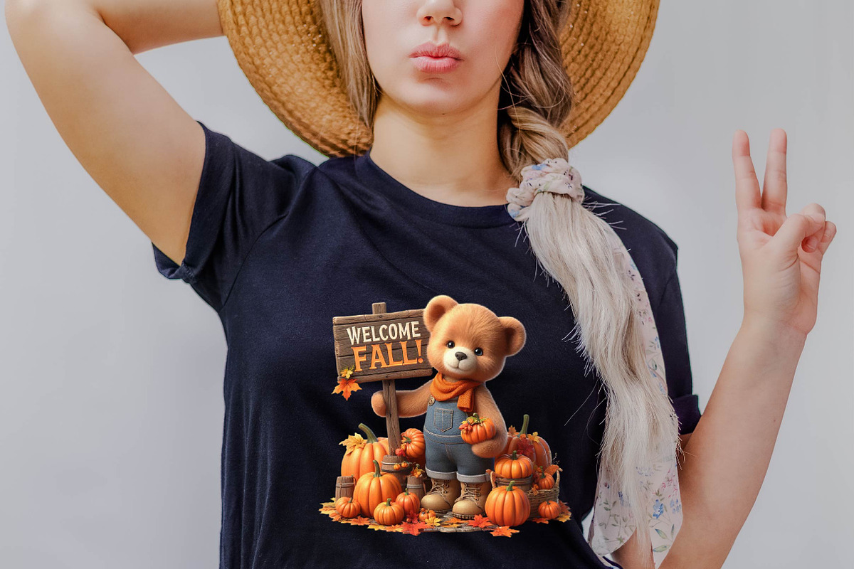 Autumn Teddy Bear Sublimation Clipa, an Illustration by SVGArt (Photo 2 of 8)