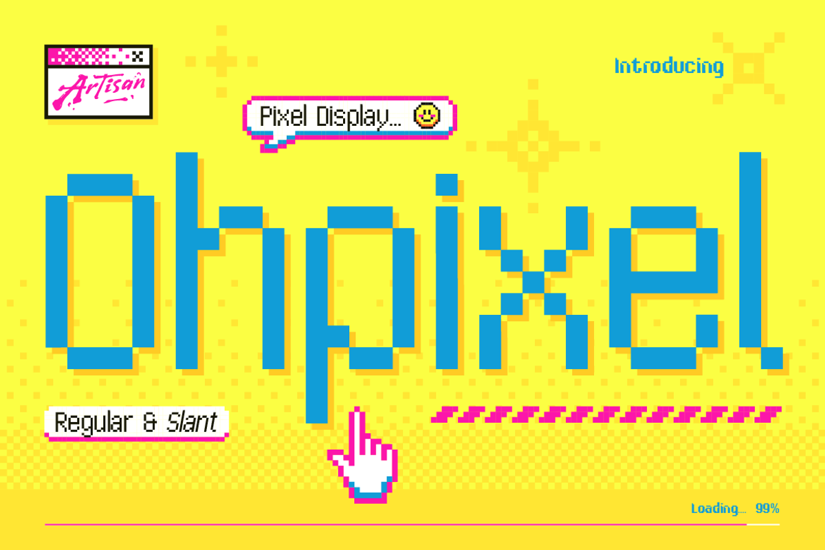 Ohpixel - Pixel Display Font, a Sans Serif Font by Artisan Themes (Photo 1 of 11)