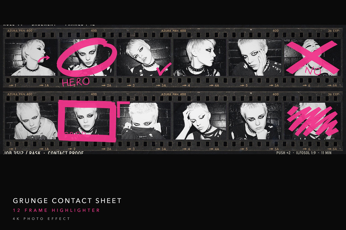 Grunge Contact Sheet Photo Effect, a Social Media Template by DesignerCandies (Photo 1 of 3)