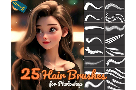 25 Hair Brushes For Photoshop