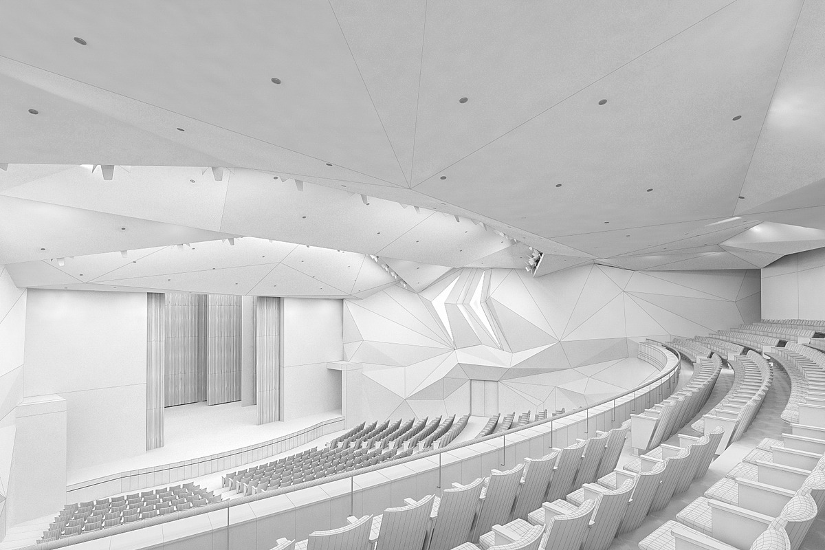 Theater Interior 1200 seats, an Architecture 3D Model by 3DNUTS