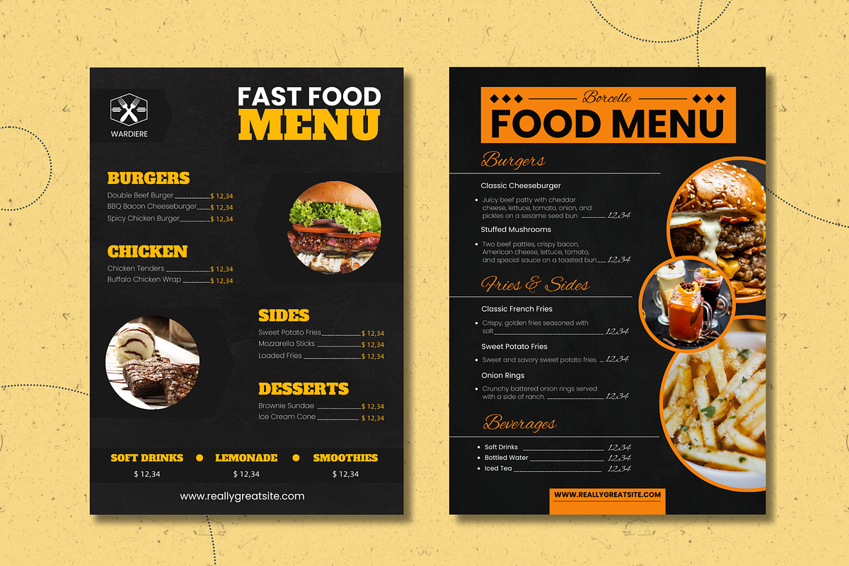 5 Fast Food Menu Templates Canva, a Templates & Theme by TemplateCastleStore (Photo 8 of 9)