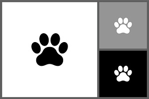 Black Animal Paw Print Silhouette, an Animal Illustration by quadrazo