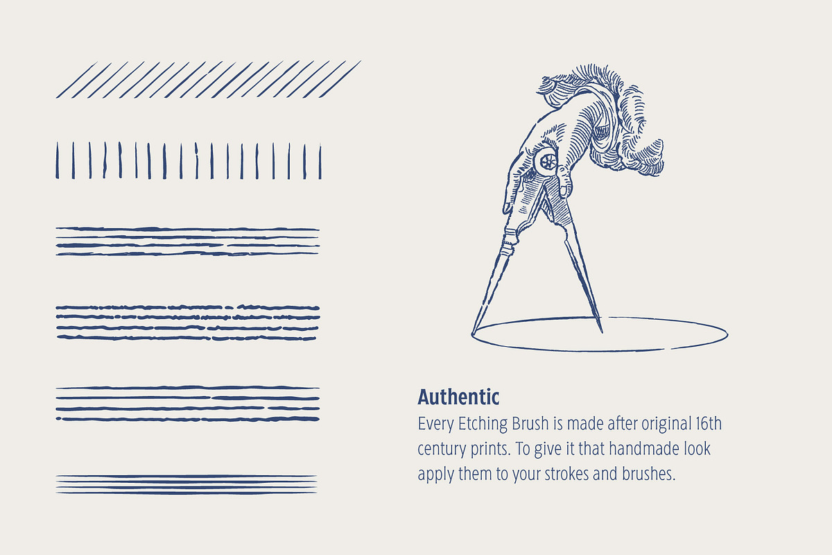 50 Authentic Etching Brushes, a Brush Add-On by The Old Type Foundry (Photo 2 of 5)