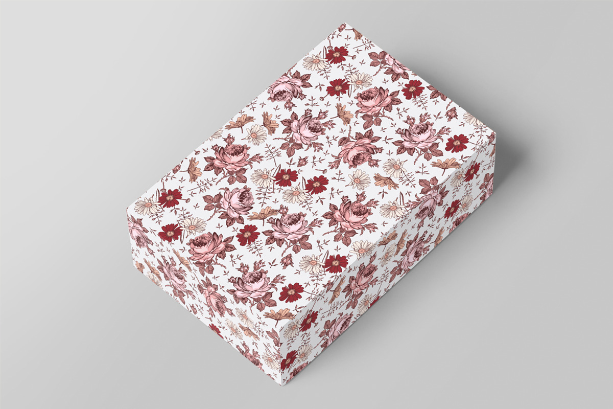 Set Seamless Flowers Roses Chamomile, a Pattern Graphic by Vintage (Photo 10 of 13)