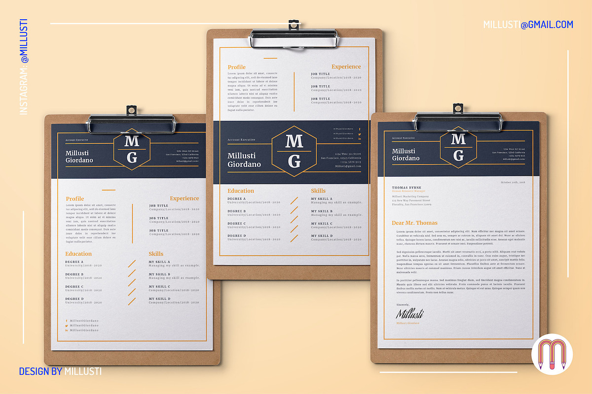 Minimalist Hexagonal Resume CV, a Resume Template by Millusti (Photo 3 of 5)