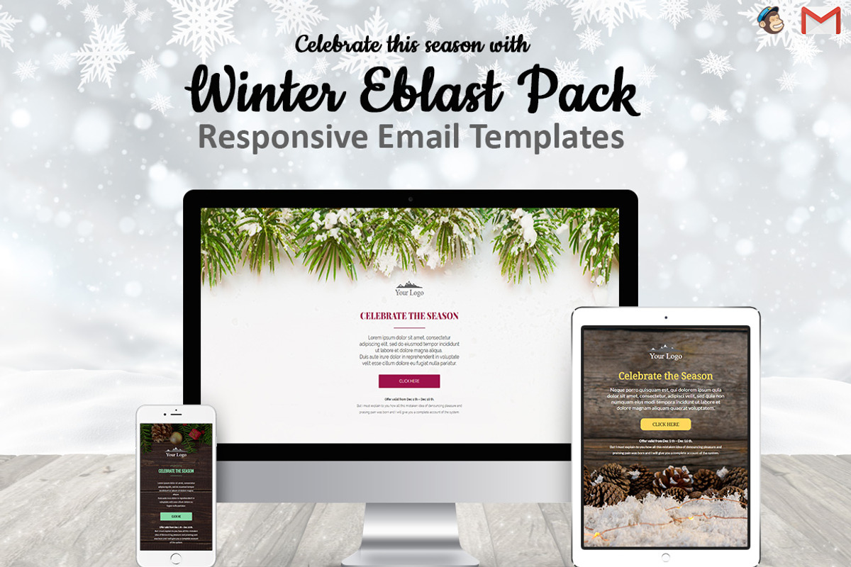 3 Winter Email Templates Pack, an Email Template by Khryna Designs (Photo 1 of 7)